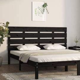 Tăblie de pat, negru, 135x3x80 cm, lemn masiv de pin