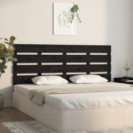 Tăblie de pat, negru, 135x3x80 cm, lemn masiv de pin, 4 image