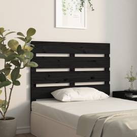 Tăblie de pat, negru, 75x3x80 cm, lemn masiv de pin, 4 image