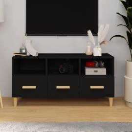 Comodă tv, negru, 102x36x50 cm, lemn compozit