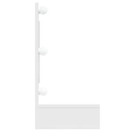 Dulap cu oglindă și led, alb extralucios, 90x31,5x62 cm, 5 image