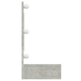 Dulap cu oglindă și led, gri beton, 90x31,5x62 cm, 5 image
