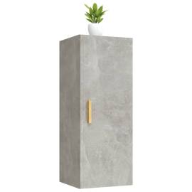 Dulap de perete, gri beton, 34,5x34x90 cm, lemn compozit, 5 image