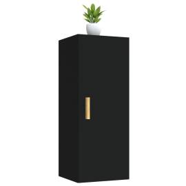 Dulap de perete, negru, 34,5x34x90 cm, lemn compozit, 5 image