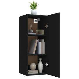 Dulap de perete, negru, 34,5x34x90 cm, lemn compozit, 4 image