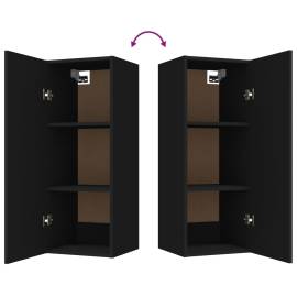 Dulap de perete, negru, 34,5x34x90 cm, lemn compozit, 9 image
