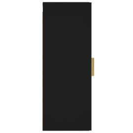 Dulap de perete, negru, 34,5x34x90 cm, lemn compozit, 8 image