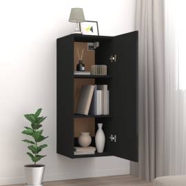 Dulap de perete, negru, 34,5x34x90 cm, lemn compozit, 3 image