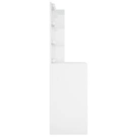 Masă de toaletă cu led, alb extralucios, 60x40x140 cm, 6 image
