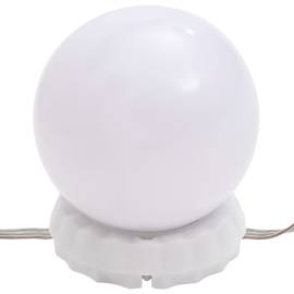 Masă de toaletă cu led, alb extralucios, 60x40x140 cm, 7 image