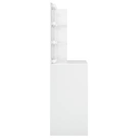 Masă de toaletă cu led, alb extralucios, 74,5x40x141 cm, 6 image