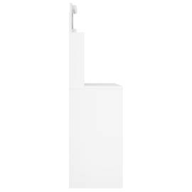 Masă de toaletă cu led, alb extralucios, 96x40x142 cm, 6 image