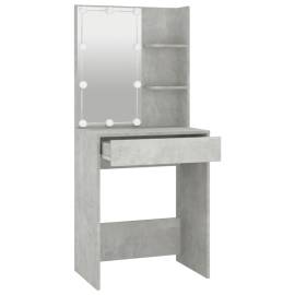 Masă de toaletă cu led, gri beton, 60x40x140 cm, 4 image