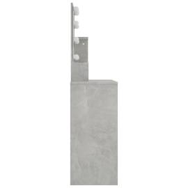 Masă de toaletă cu led, gri beton, 86,5x35x141 cm, 6 image