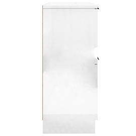 Servantă, alb extralucios, 30x30x70 cm, lemn compozit, 7 image