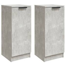 Servante, 2 buc., gri beton, 30x30x70 cm, lemn compozit, 2 image