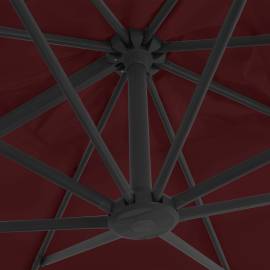 Umbrelă în consolă cu stâlp de aluminiu, roșu bordo, 400x300 cm, 2 image