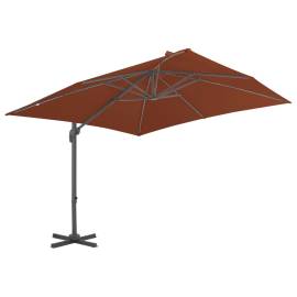 Umbrelă în consolă cu stâlp din aluminiu, cărămiziu, 400x300 cm, 3 image