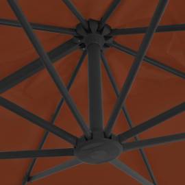Umbrelă în consolă cu stâlp din aluminiu, cărămiziu, 400x300 cm, 2 image