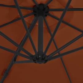 Umbrelă în consolă cu stâlp din oțel, cărămiziu, 300 cm, 2 image