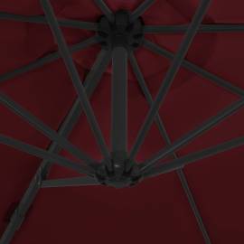 Umbrelă în consolă cu stâlp din oțel, roșu bordo, 300 cm, 2 image