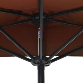 Umbrelă balcon tijă aluminiu cărămiziu 270x135x245cm semirotund, 6 image