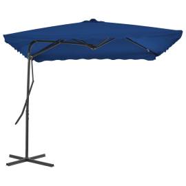 Umbrelă de exterior cu stâlp din oțel, albastru, 250x250x230 cm, 3 image