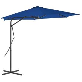 Umbrelă de exterior cu stâlp din oțel, albastru, 300 x 230 cm, 3 image
