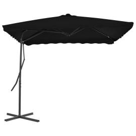 Umbrelă de exterior cu stâlp din oțel, negru, 250x250x230 cm, 3 image