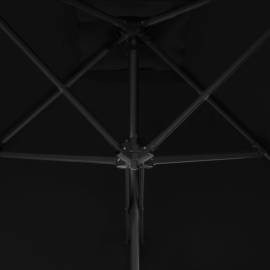 Umbrelă de exterior cu stâlp din oțel, negru, 300x230 cm, 2 image