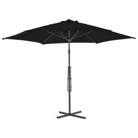 Umbrelă de exterior cu stâlp din oțel, negru, 300x230 cm, 4 image
