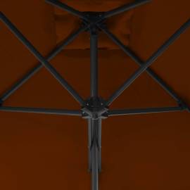 Umbrelă de exterior cu stâlp din oțel, teracota, 300x230 cm, 2 image