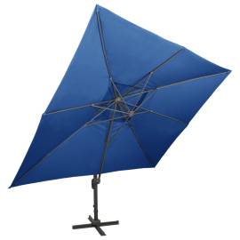 Umbrelă suspendată, acoperiș dublu, albastru azuriu, 400x300 cm, 3 image
