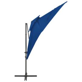 Umbrelă suspendată cu înveliș dublu, albastru azuriu 250x250 cm, 4 image
