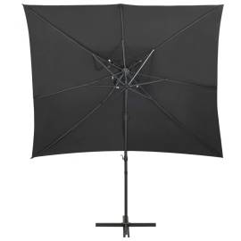 Umbrelă suspendată cu înveliș dublu, antracit, 250x250 cm, 3 image