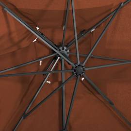 Umbrelă suspendată cu înveliș dublu, cărămiziu, 250x250 cm, 2 image