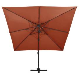 Umbrelă suspendată cu înveliș dublu, cărămiziu, 300x300 cm, 3 image