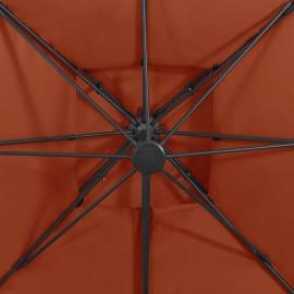 Umbrelă suspendată cu înveliș dublu, cărămiziu, 300x300 cm, 2 image