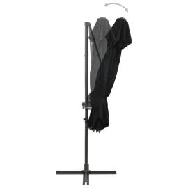 Umbrelă suspendată cu înveliș dublu, negru, 250x250 cm, 6 image
