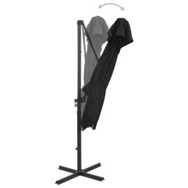 Umbrelă suspendată cu înveliș dublu, negru, 250x250 cm, 2 image