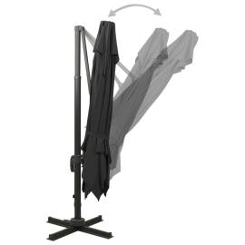 Umbrelă suspendată cu înveliș dublu, negru, 300x300 cm, 5 image