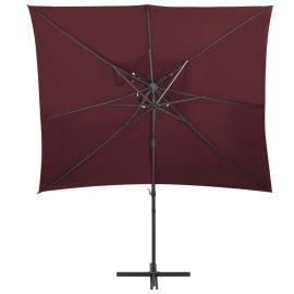 Umbrelă suspendată cu înveliș dublu, roșu bordo, 250x250 cm, 3 image