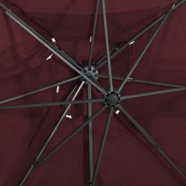 Umbrelă suspendată cu înveliș dublu, roșu bordo, 250x250 cm, 2 image