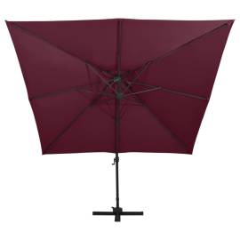 Umbrelă suspendată cu înveliș dublu, roșu bordo, 300x300 cm, 4 image