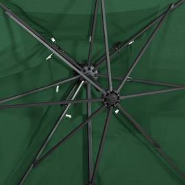 Umbrelă suspendată cu înveliș dublu, verde, 250x250 cm, 2 image