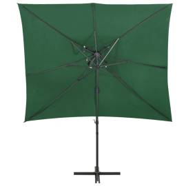 Umbrelă suspendată cu înveliș dublu, verde, 250x250 cm, 4 image