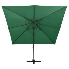 Umbrelă suspendată cu înveliș dublu, verde, 300x300 cm, 4 image