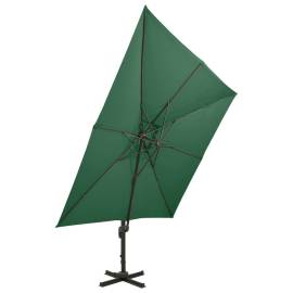 Umbrelă suspendată cu înveliș dublu, verde, 300x300 cm, 3 image