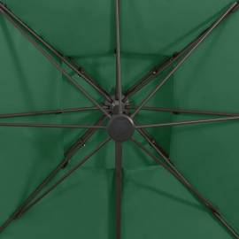 Umbrelă suspendată cu înveliș dublu, verde, 300x300 cm, 2 image