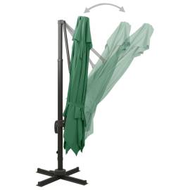 Umbrelă suspendată cu înveliș dublu, verde, 300x300 cm, 6 image